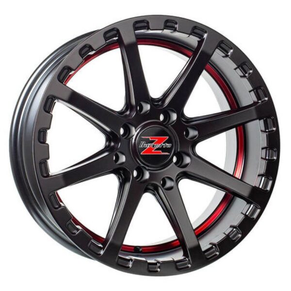 Barzetta ATV Satin Black With Red Stripe 7x16 jako: 4x115 et: 10 Alumiinivanne